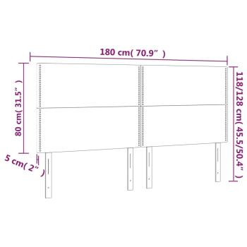 Kopfteile 4 Stk. Schwarz 90x5x78/88 cm Samt