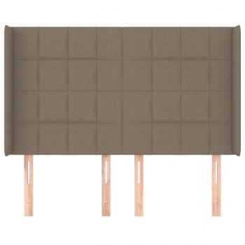 Kopfteil mit Ohren Taupe 147x16x118/128 cm Stoff