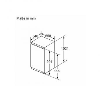 Siemens KI31RADD1 iQ500 Einbaukühlschrank, Nischenhöhe 102,5 cm, 165 L, Flachscharnier, SoftClosing, Super Cooling, hyperFresh, weiß