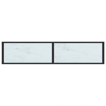 Konsolentisch Weiß Marmor-Optik 160x35x75,5 cm Hartglas