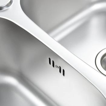 Küchenspüle Doppelbecken mit Sieb & Siphon Edelstahl 
