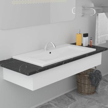 Einbauwaschbecken 91x39,5x18,5 cm Keramik Weiß   