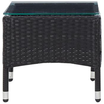 ARDEBO.de - 4-tlg. Garten-Lounge-Set mit Auflagen Poly Rattan Schwarz