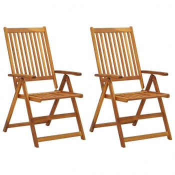 ARDEBO.de - Verstellbare Gartenstühle 2 Stk. Massivholz Akazie