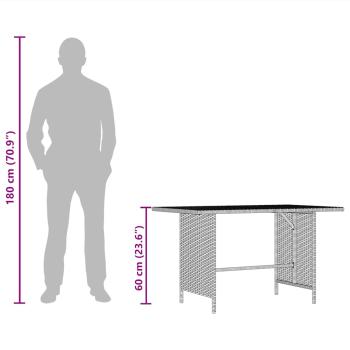 Garten-Esstisch Grau 110x70x65 cm Poly Rattan