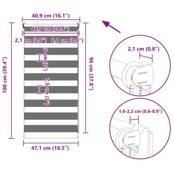 Doppelrollo 40 x 100 cm Kaffeebraun