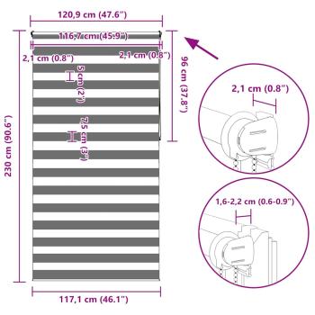 Doppelrollo Seitenzug Duo 120 x 230 cm