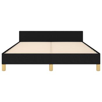 Bettgestell mit Kopfteil Schwarz 140x200 cm Stoff