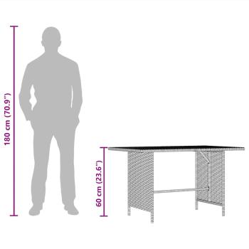 Garten-Esstisch Schwarz 110x70x65 cm Poly Rattan