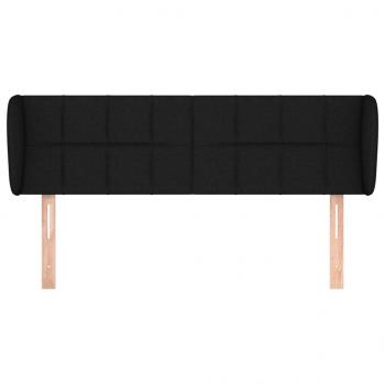 Kopfteil mit Ohren Schwarz 147x23x78/88 cm Stoff