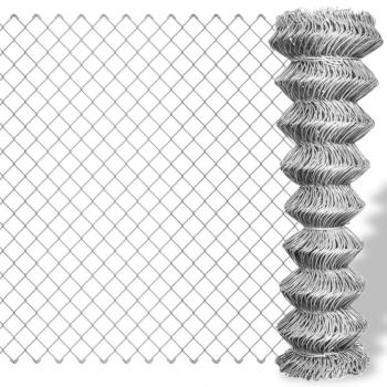 Maschendrahtzaun Verzinkter Stahl 15x1,25 m Silbern