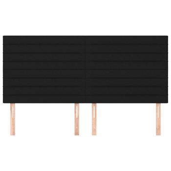 Kopfteile 4 Stk. Schwarz 100x5x78/88 cm Stoff