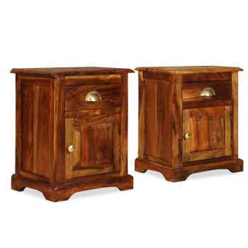ARDEBO.de - Nachttisch 2 Stk. 40 x 30 x 50 cm Massivholz