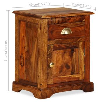 Nachttisch 2 Stk. 40 x 30 x 50 cm Massivholz