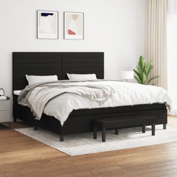 ARDEBO.de - Boxspringbett mit Matratze Schwarz 200x200 cm Stoff