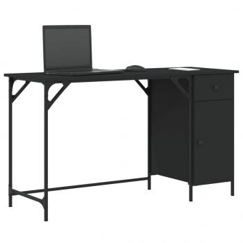 Computertisch Schwarz 131x48x75 cm Holzwerkstoff