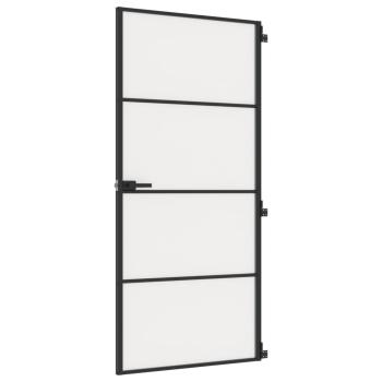 Innentür Schlank Schwarz 93x201,5 cm Hartglas & Aluminium