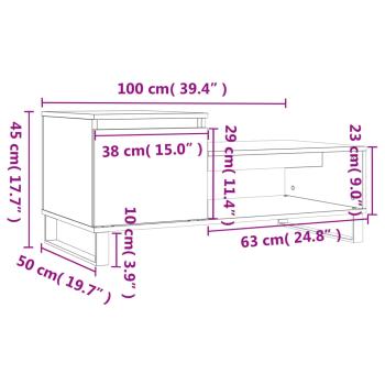 Couchtisch Grau Sonoma 100x50x45 cm Holzwerkstoff