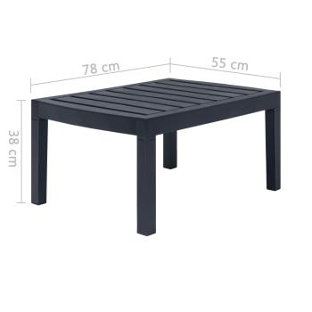 4-teiliges Gartenmöbel-Set Anthrazit Kunststoff