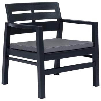 4-teiliges Gartenmöbel-Set Anthrazit Kunststoff