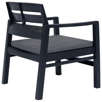 4-teiliges Gartenmöbel-Set Anthrazit Kunststoff
