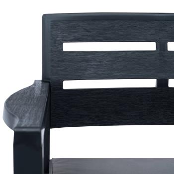 4-teiliges Gartenmöbel-Set Anthrazit Kunststoff