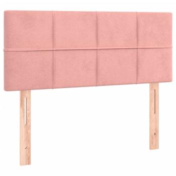 Boxspringbett mit Matratze & LED Rosa 90x190 cm Samt