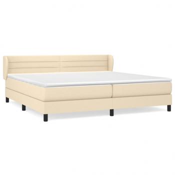 Boxspringbett mit Matratze Creme 200x200 cm Stoff