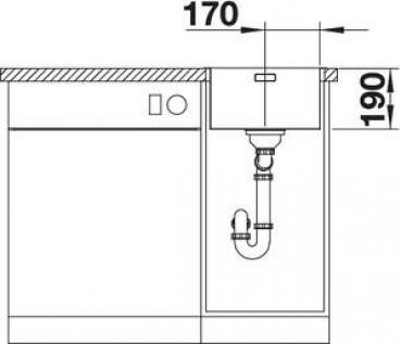 Blanco Andano 340-IF Edelstahlspüle ohne Ablauffernbedienung, Edelstahl Seidenglanz (522953)
