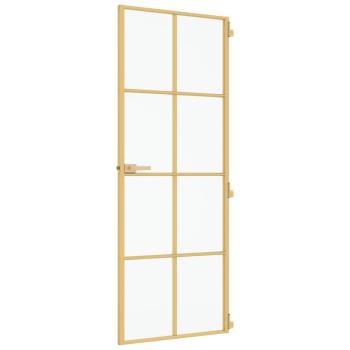 Innentür Schlank Golden 76x201,5 cm Hartglas und Aluminium