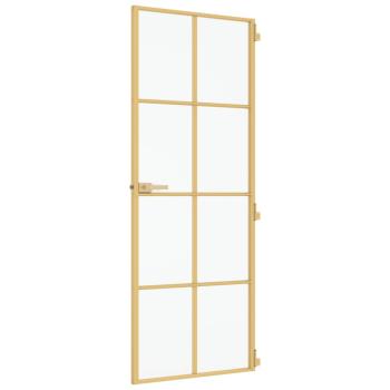 Innentür Schlank Golden 76x201,5 cm Hartglas und Aluminium