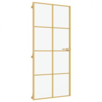Innentür Schlank Golden 93x201,5 cm Hartglas und Aluminium