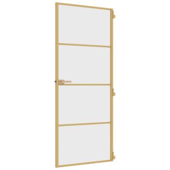 Innentür Schlank Golden 83x201,5 cm Hartglas und Aluminium
