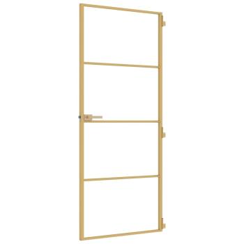 Innentür Schlank Golden 83x201,5 cm Hartglas und Aluminium