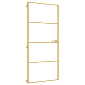 Innentür Schlank Golden 93x201,5 cm Hartglas und Aluminium