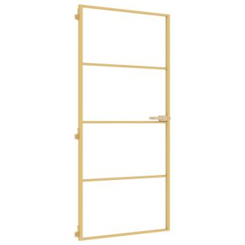 Innentür Schlank Golden 93x201,5 cm Hartglas und Aluminium