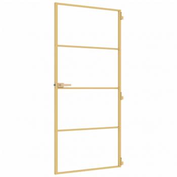 Innentür Schlank Golden 93x201,5 cm Hartglas und Aluminium