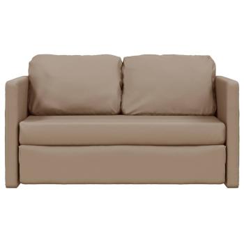 Bodensofa mit Schlaffunktion Cappuccino-Braun Kunstleder