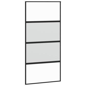 Schiebetür Schwarz 102,5x205 cm Hartglas und Aluminium
