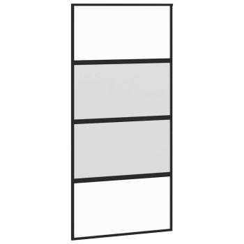 Schiebetür Schwarz 102,5x205 cm Hartglas und Aluminium