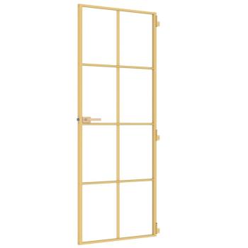Innentür Schlank Golden 76x201,5 cm Hartglas und Aluminium