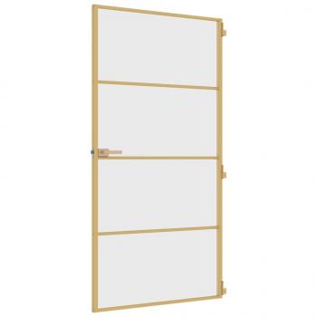Innentür Schlank Golden 102,5x201,5 cm Hartglas und Aluminium