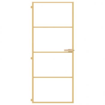Innentür Schlank Golden 83x201,5 cm Hartglas und Aluminium