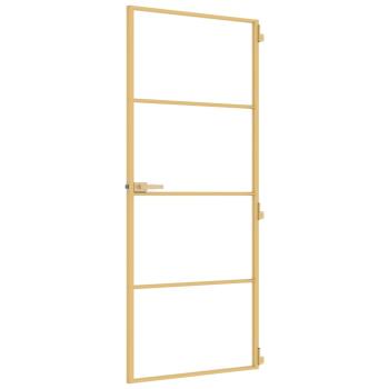 Innentür Schlank Golden 83x201,5 cm Hartglas und Aluminium
