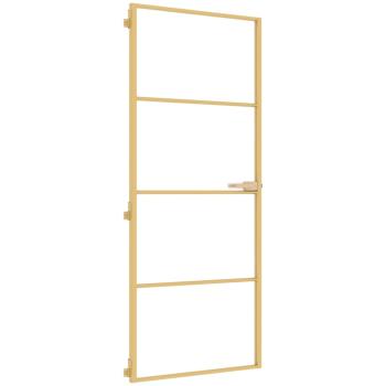 Innentür Schlank Golden 83x201,5 cm Hartglas und Aluminium
