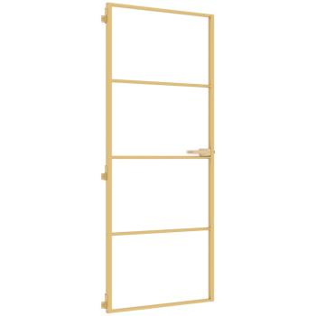 Innentür Schlank Golden 83x201,5 cm Hartglas und Aluminium