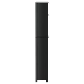Waschmaschinenschrank BERG Schwarz 76x27x164,5 cm Massivholz