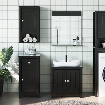 ARDEBO.de - 3-tlg. Badmöbel-Set BERG Schwarz Massivholz Kiefer