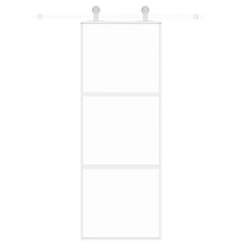 Schiebetür Weiß 76x205 cm Hartglas und Aluminium