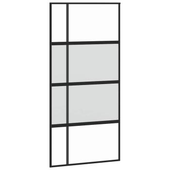 Schiebetür Schwarz 102,5x205 cm Hartglas und Aluminium